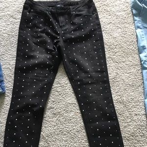Rampage black studded jeans